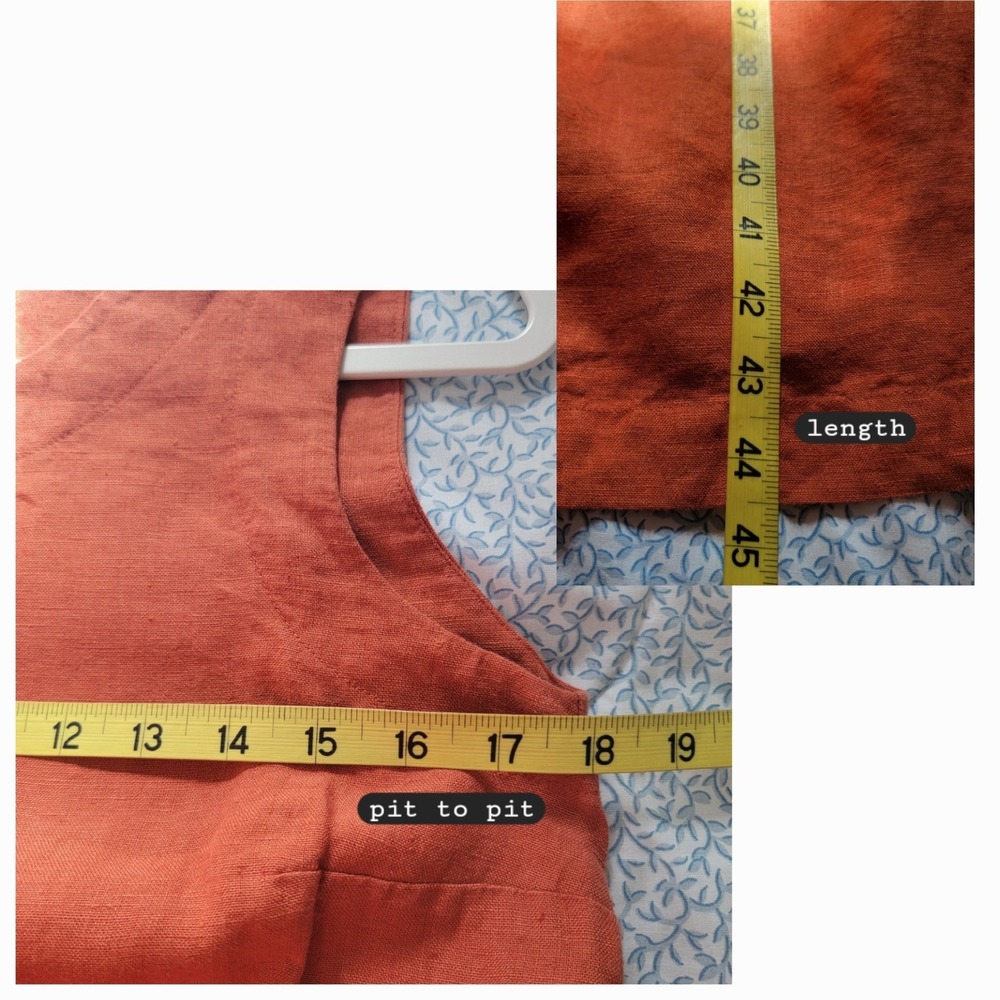 menique 100% Linen Hailey Sleeveless Obi Wrap Midi Dress Belted Red Small Pocket - Picture 8 of 15